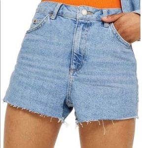 TOP SHOP High Rise Denim MOM Shorts Size US 14